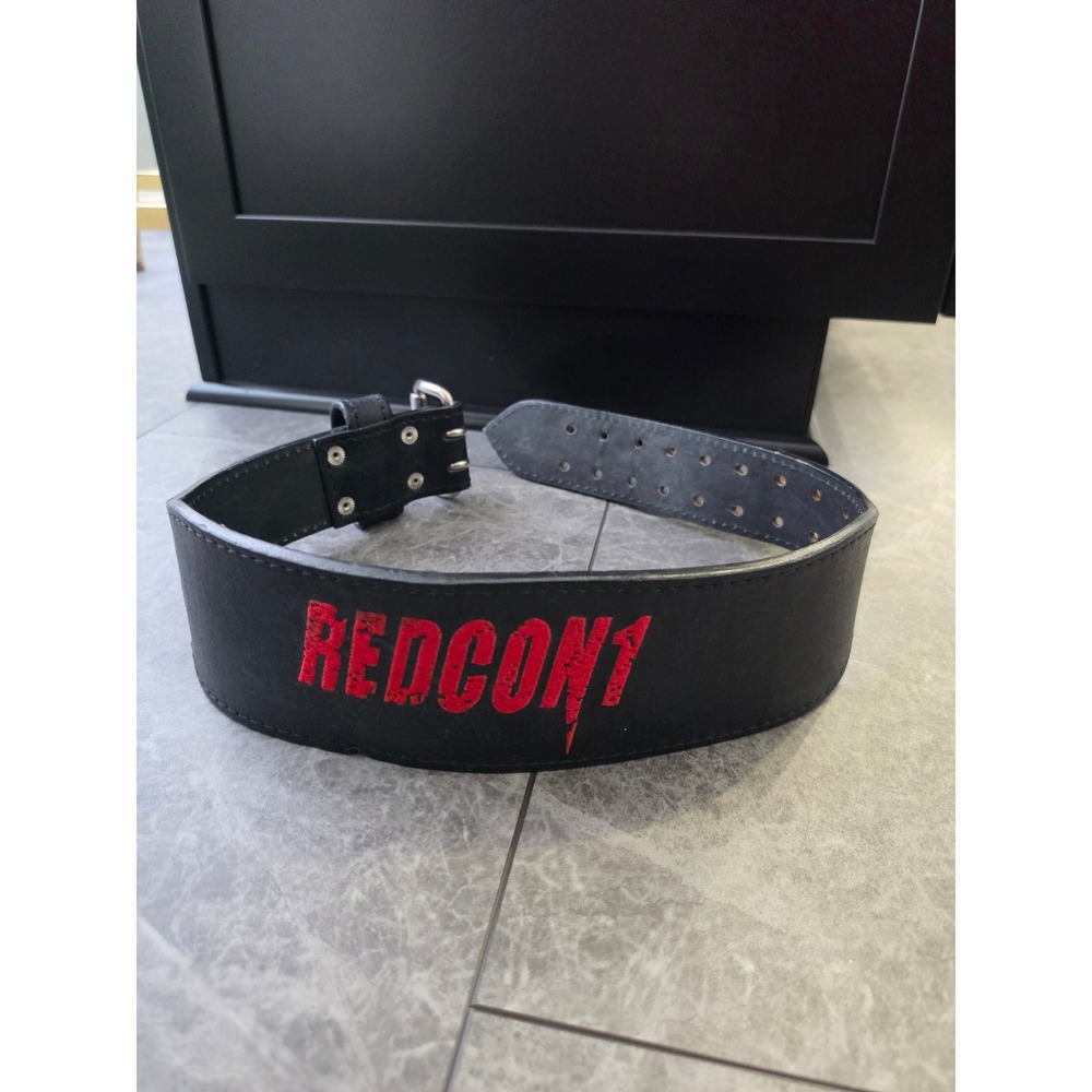 Excellent Redcon1 Lifting Belt Black Leather Double Prong Adjustable 27-36in